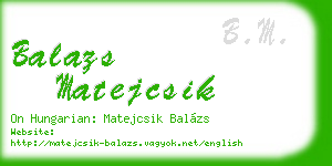 balazs matejcsik business card