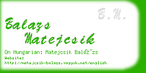 balazs matejcsik business card